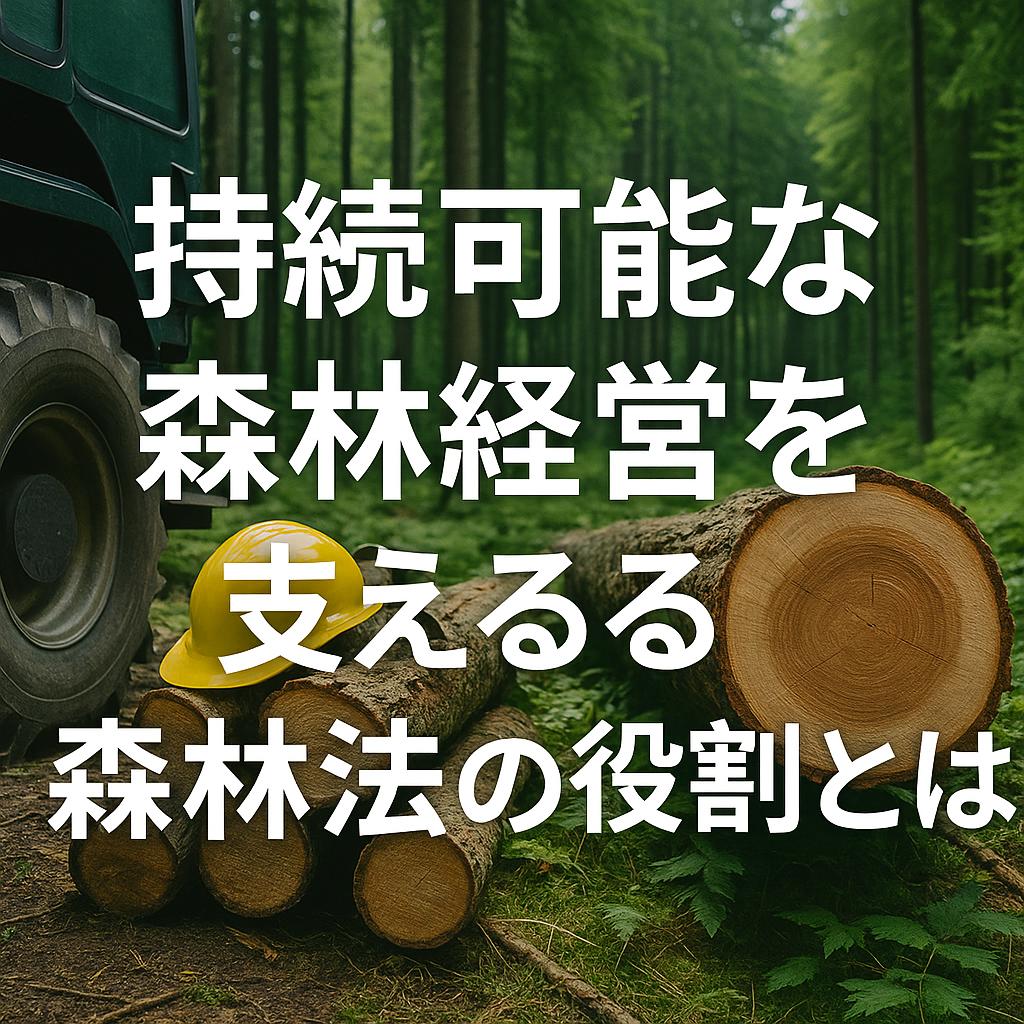 持続可能な森林経営を支える森林法の役割とは